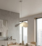 Hanglamp gepoedercoat staal en glas Ritual, wit, 40 x 40 cm, verstelbare hoogte, voor woonkamer, slaapkamer en eetruimte