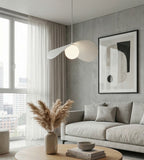 Hanglamp gepoedercoat staal en glas Ritual, wit, 40 x 40 cm, verstelbare hoogte, voor woonkamer, slaapkamer en eetruimte