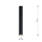 Plafondlamp spot gepoedercoat staal minimalistisch zwart Ø 6 x 45 cm, voor woonkamer, gang en keuken