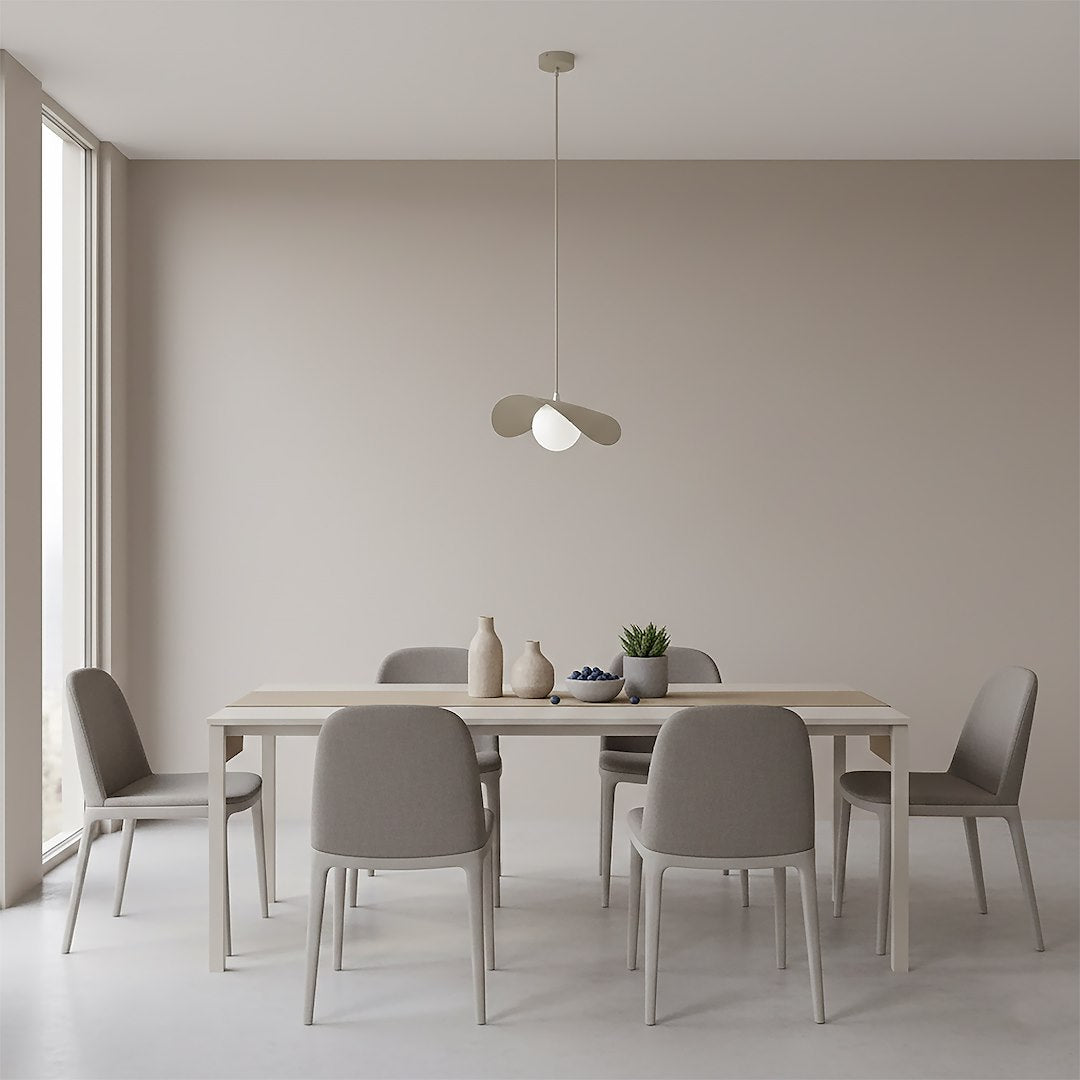 Hanglamp gepoedercoat staal en glas Ritueel, modern, mokka, Ø 30 cm, 1 fitting G9, voor eettafel of woonkamer