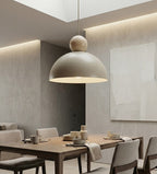 Hanglamp Kaki gepoedercoat staal en hout, Scandinavisch, beige, 1 lichtpunt, E27, verstelbare ophanging
