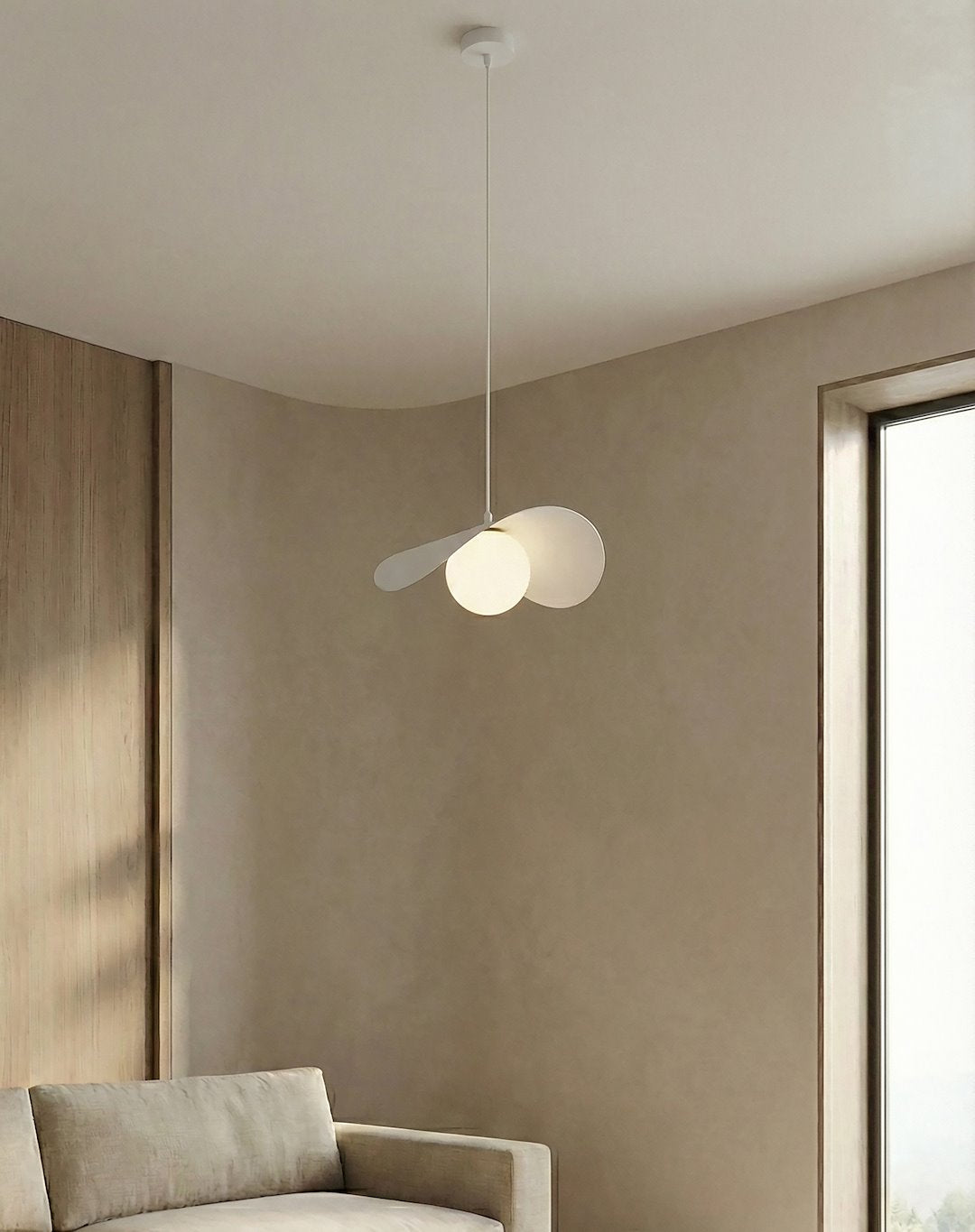 Hanglamp gepoedercoat staal en glas modern Ritual, wit – 30 x 30 cm, voor woonkamer, slaapkamer en eetruimte