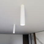 Plafondlamp gepoedercoat staal minimalistisch Tecno wit Ø 6 x 30 cm, voor woon-, slaap- en werkruimte