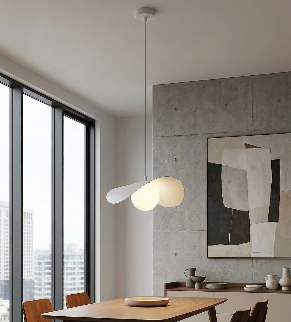 Hanglamp gepoedercoat staal en glas modern Ritual, wit – 30 x 30 cm, voor woonkamer, slaapkamer en eetruimte