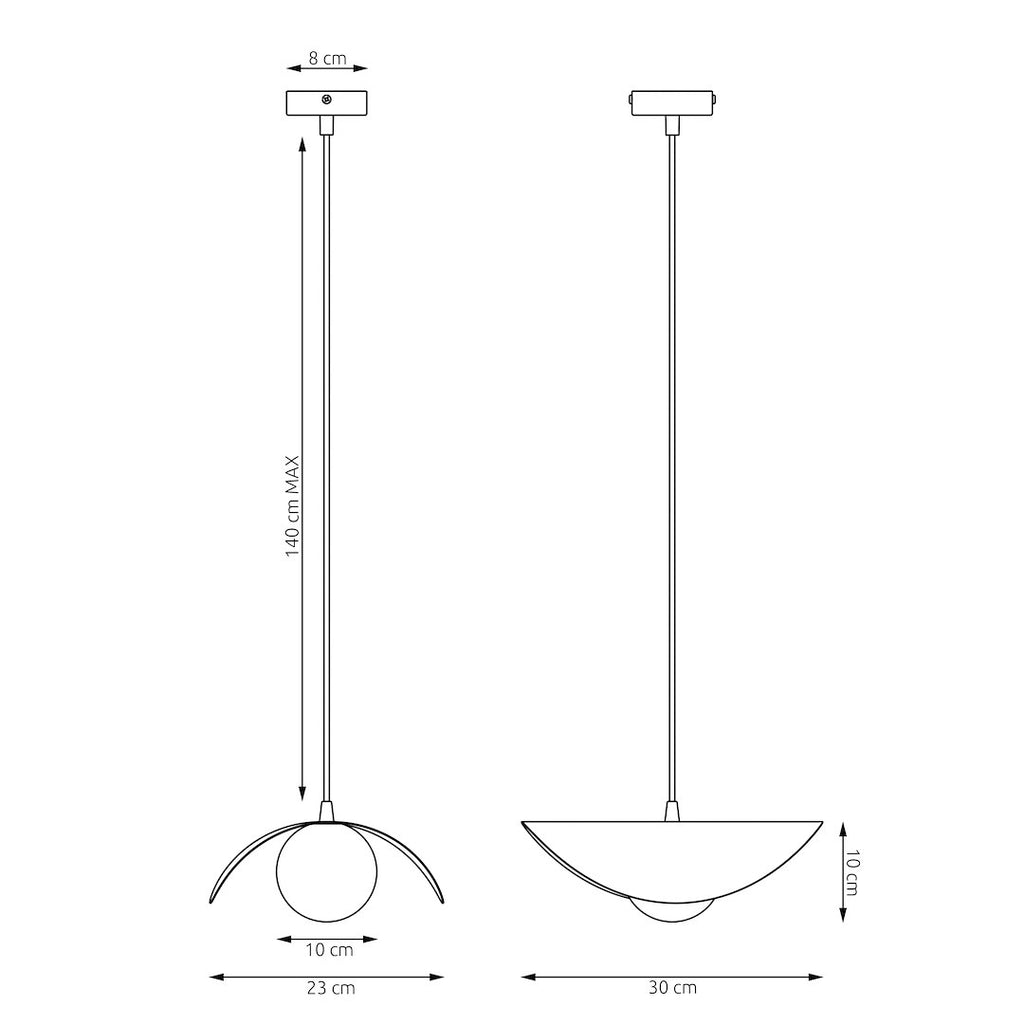 Hanglamp gepoedercoat staal en glas modern Ritual, wit – 30 x 30 cm, voor woonkamer, slaapkamer en eetruimte