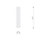 Plafondlamp gepoedercoat staal minimalistisch Tecno wit Ø 6 x 30 cm, voor woon-, slaap- en werkruimte