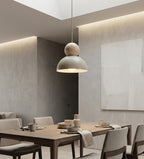 Hanglamp gepoedercoat staal en hout, Scandinavisch beige, 18 x 18 cm, 1 lichtpunt E27 voor slaapkamer en woonkamer
