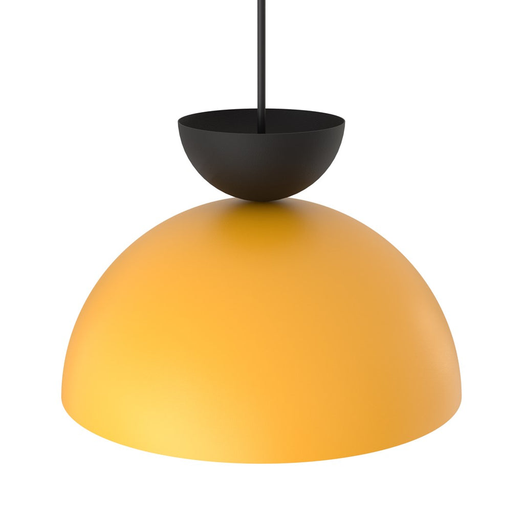 Hanglamp gepoedercoat staal Lunaro industrieel oranje met zwart Ø 30 cm, 1 lichtpunt, voor eettafel en woonkamer