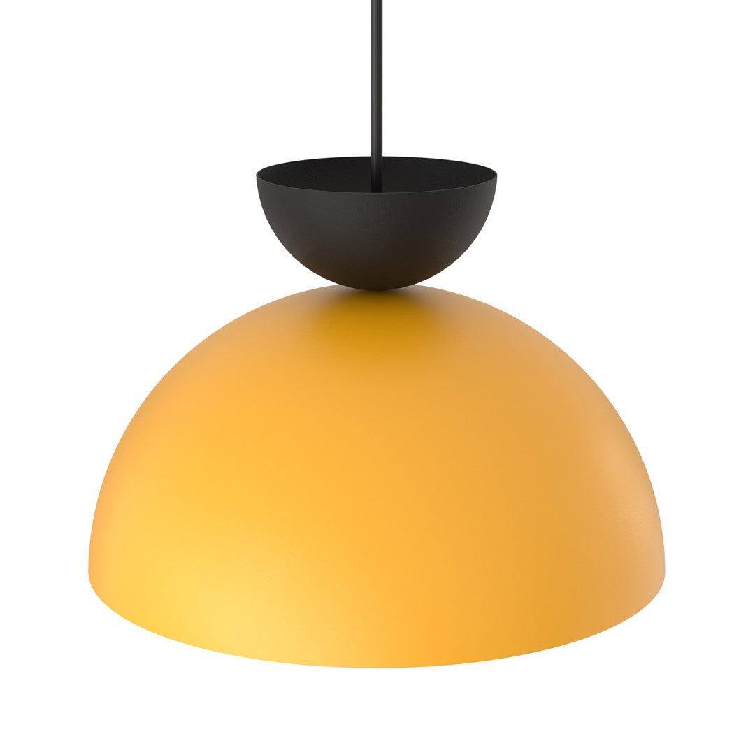 Hanglamp gepoedercoat staal Lunaro industrieel oranje met zwart Ø 30 cm, 1 lichtpunt, voor eettafel en woonkamer