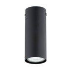 Plafondlamp gepoedercoat staal Tecno minimalistisch zwart, 1 GU10-fitting, 6 x 15 cm, woonkamer en werkruimte