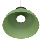 Hanglamp staal industrieel Lunaro groen met zwarte details, Ø 30 cm, 1 lichtpunt voor eettafel en woonkamer