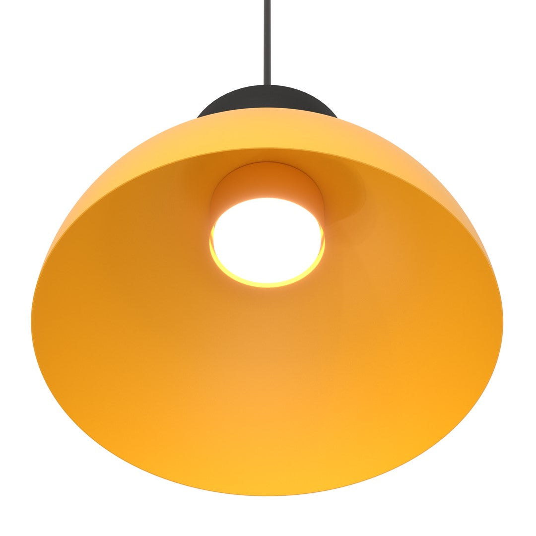 Hanglamp gepoedercoat staal Lunaro industrieel oranje met zwart Ø 30 cm, 1 lichtpunt, voor eettafel en woonkamer