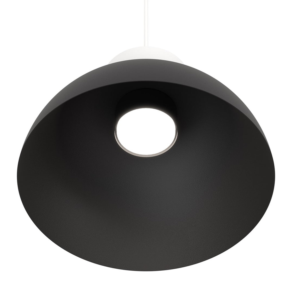 Hanglamp gepoedercoat staal industrieel Lunaro zwart met wit, Ø 30 cm, verstelbaar voor eettafel en woonkamer