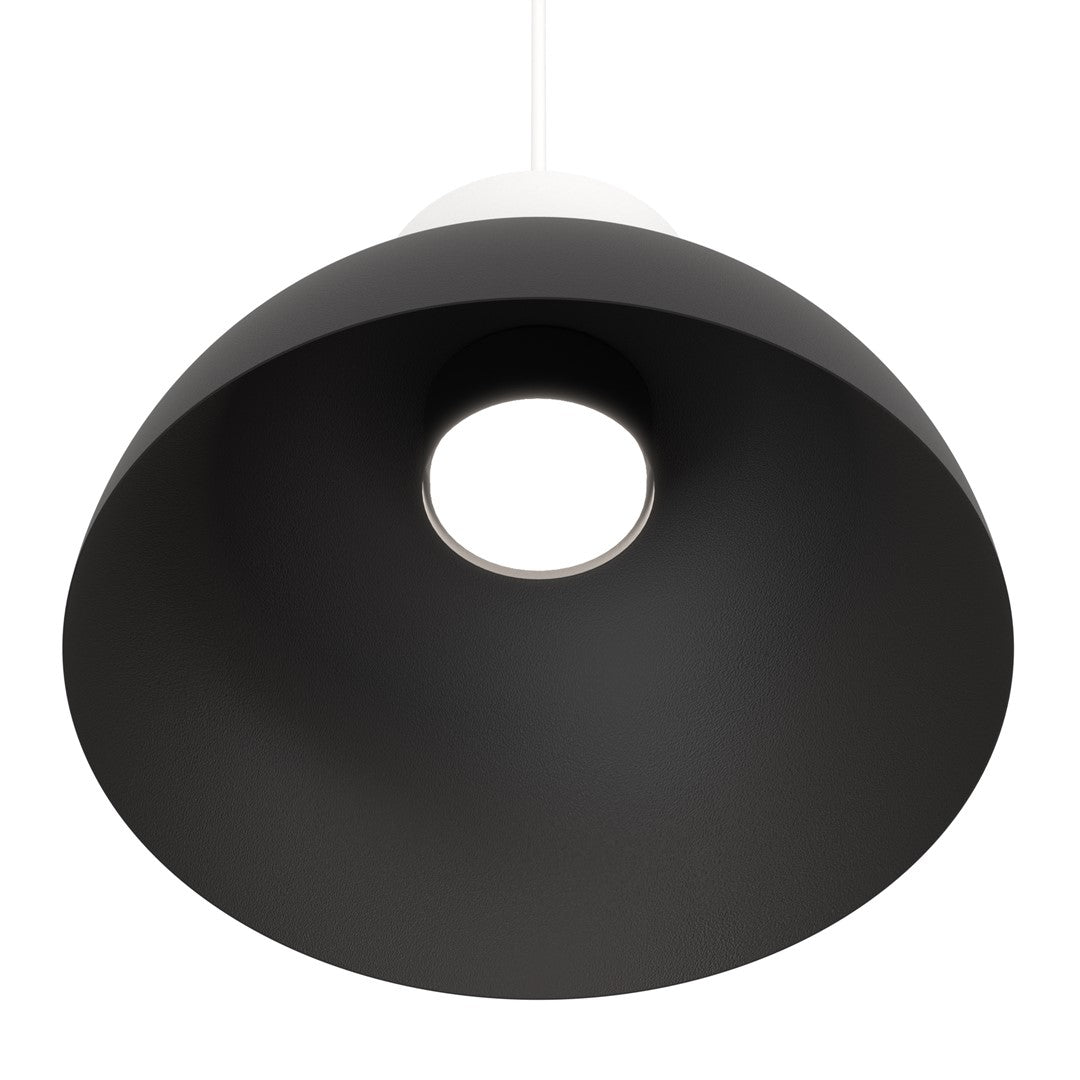 Hanglamp gepoedercoat staal industrieel Lunaro zwart met wit, Ø 30 cm, verstelbaar voor eettafel en woonkamer
