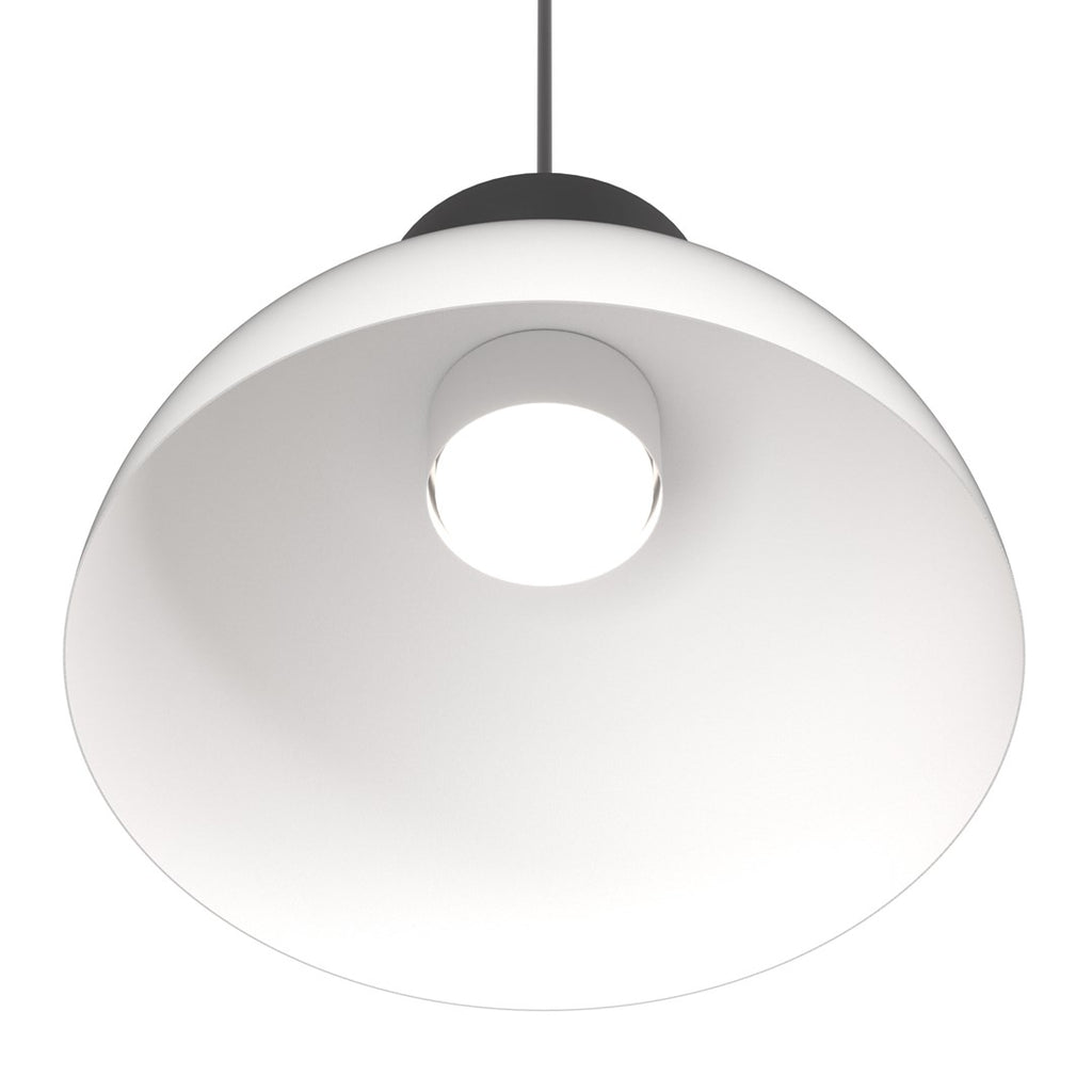 Hanglamp staal industrieel Lunaro wit met zwart, Ø 30 cm, verstelbare hoogte voor eettafel of woonkamer