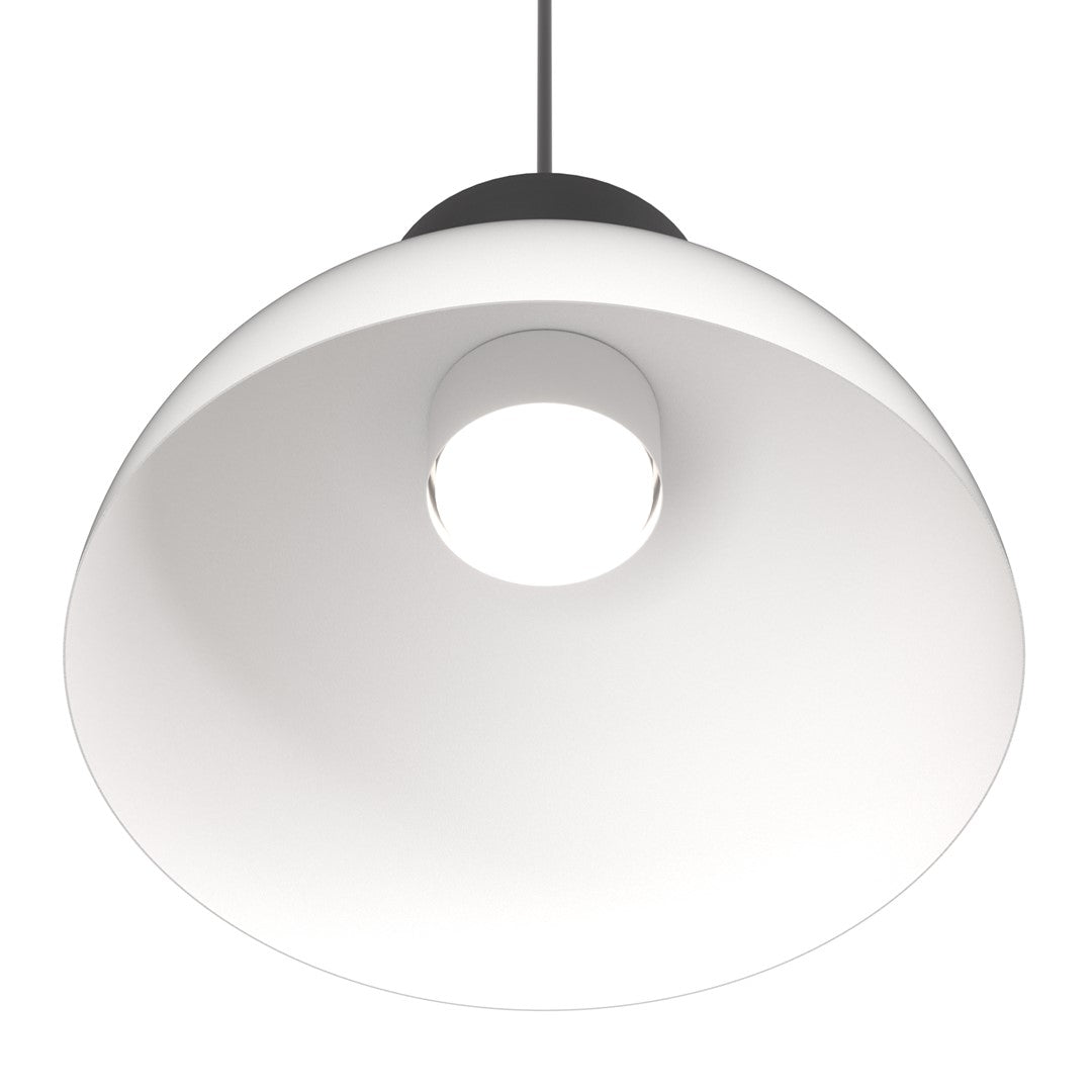 Hanglamp staal industrieel Lunaro wit met zwart, Ø 30 cm, verstelbare hoogte voor eettafel of woonkamer