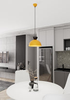 Hanglamp gepoedercoat staal Lunaro industrieel oranje met zwart Ø 30 cm, 1 lichtpunt, voor eettafel en woonkamer