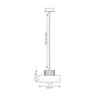 Hanglamp gepoedercoat staal met hout, Scandinavisch Kivi, zwart, 20 x 20 cm, 1 x E27 voor woonkamer en eetkamer