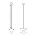Hanglamp gepoedercoat staal en glas, Ritual, modern, beige kap met glazen bol, G9 – eettafel, woonkamer of slaapkamer
