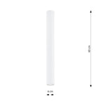 Plafondlamp spot gepoedercoat staal minimalistisch wit Ø 6 x 60 cm, voor woonkamer, hal en keuken