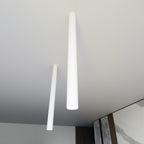 Plafondlamp gepoedercoat staal Tecno minimalistisch wit Ø 6 x 80 cm, voor woonkamer, gang en keuken