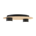 Plafondlamp multiplex en staal, Scandinavisch Pixo 2, naturel met zwart, 2 GX53-fittingen voor woonkamer