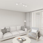 Plafondlamp gepoedercoat staal minimalistisch Fragment wit, 3 fittingen voor woonkamer, eetkamer en kantoor