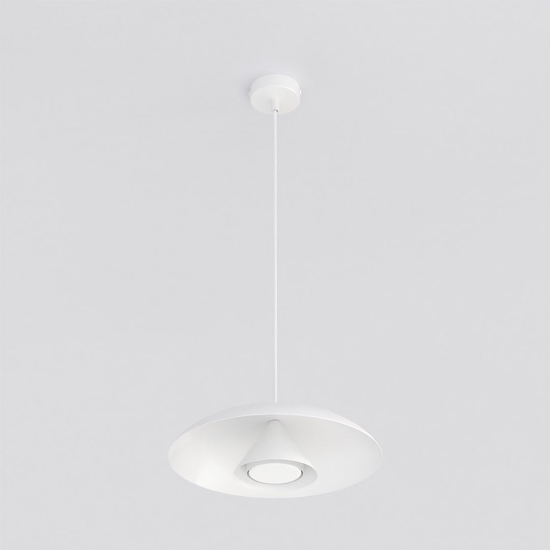 Hanglamp gepoedercoat staal Babel, Scandinavisch, wit, 30 cm, 1 fitting, voor eettafel of keukeneiland