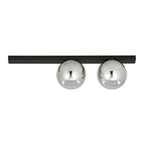 Plafondlamp gepoedercoat staal Fit minimalistisch, zwart met grafiet glazen kappen, 60 cm breed, 2 fittingen (E14)