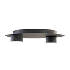 Plafondlamp gepoedercoat staal modern zwart, Ø 30 cm, met 2 lichtpunten voor woonkamer, slaapkamer en hal