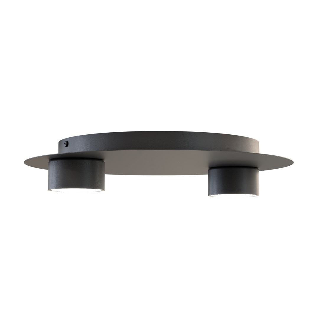 Plafondlamp gepoedercoat staal modern zwart, Ø 30 cm, met 2 lichtpunten voor woonkamer, slaapkamer en hal