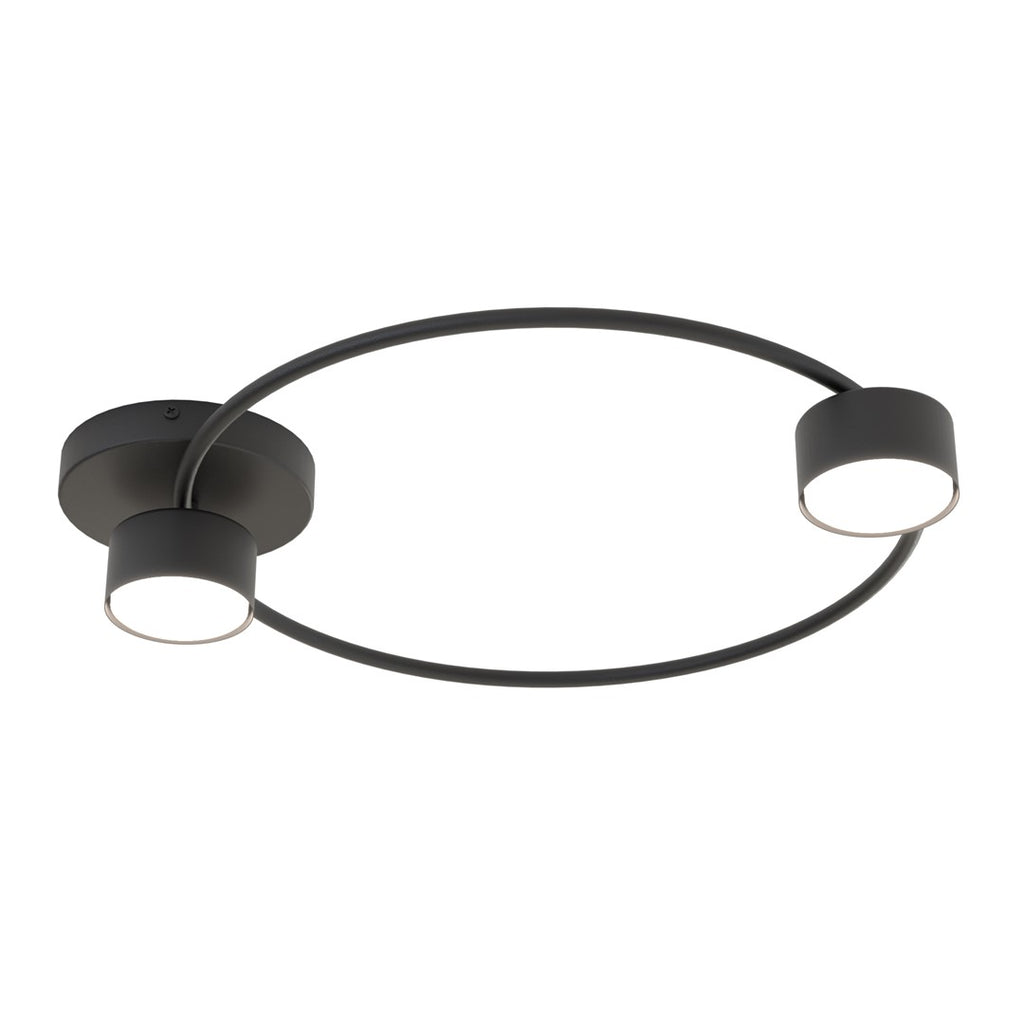 Plafondlamp gepoedercoat staal Lucio minimalistisch zwart 48 x 41 cm, 2 lichtpunten met GX53-fitting