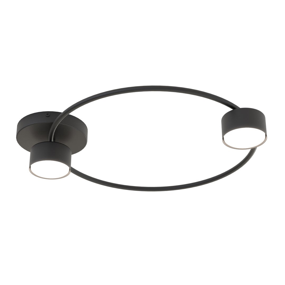 Plafondlamp gepoedercoat staal Lucio minimalistisch zwart 48 x 41 cm, 2 lichtpunten met GX53-fitting