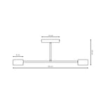 Plafondlamp gepoedercoat staal modern Halo beige 60 cm, 2 fittingen voor woonkamer, slaapkamer of eetruimte