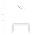 Plafondlamp gepoedercoat staal modern Hunter zwart met witte glazen kappen, 83 x 60 cm, 2 fittingen