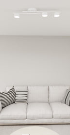 Plafondlamp gepoedercoat staal minimalistisch Fragment wit, 3 fittingen voor woonkamer, eetkamer en kantoor