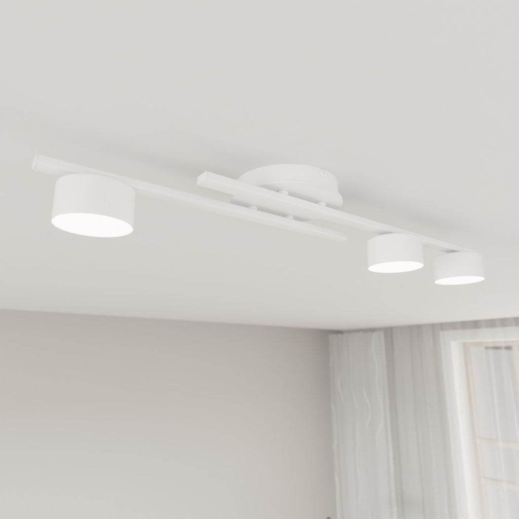 Plafondlamp gepoedercoat staal minimalistisch Fragment wit, 3 fittingen voor woonkamer, eetkamer en kantoor