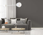 Plafondlamp Minerva gepoedercoat staal en glas, modern, wit, 80 x 40 cm, 2 fittingen E27