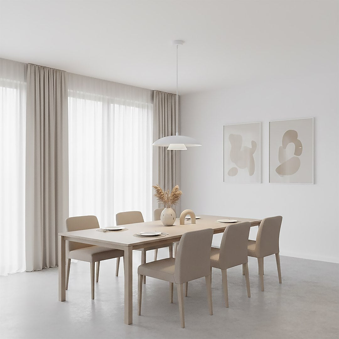 Hanglamp gepoedercoat staal Babel, Scandinavisch, wit, 30 cm, 1 fitting, voor eettafel of keukeneiland