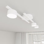 Plafondlamp gepoedercoat staal minimalistisch Fragment wit, 3 fittingen voor woonkamer, eetkamer en kantoor