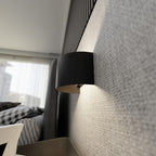 Wandlamp Fold gepoedercoat staal modern zwart 20 x 14 cm, G9 fitting voor trap, gang en entree