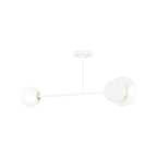 Plafondlamp Minerva gepoedercoat staal en glas, modern, wit, 80 x 40 cm, 2 fittingen E27