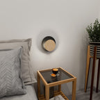 Wandlamp gepoedercoat staal en multiplex Scandinavisch zwart 22 x 20 cm, voor woonkamer, slaapkamer en hal