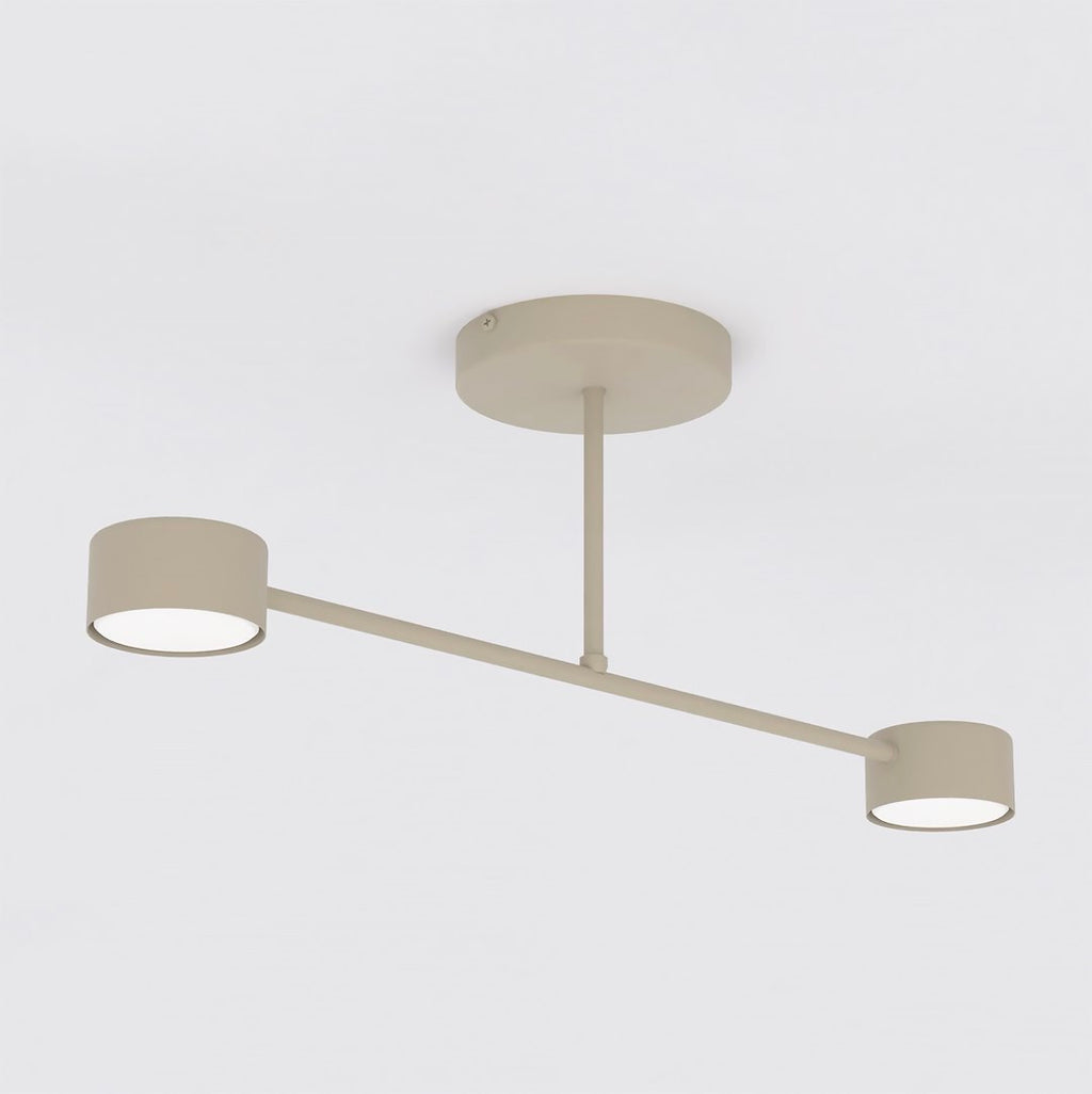 Plafondlamp gepoedercoat staal modern Halo beige 60 cm, 2 fittingen voor woonkamer, slaapkamer of eetruimte