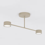 Plafondlamp gepoedercoat staal modern Halo beige 60 cm, 2 fittingen voor woonkamer, slaapkamer of eetruimte