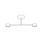 Plafondlamp gepoedercoat staal Halo Scandinavisch wit, met 2 fittingen – 60 x 20 cm