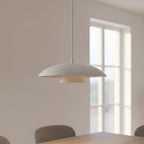 Hanglamp gepoedercoat staal Babel, Scandinavisch, wit, 30 cm, 1 fitting, voor eettafel of keukeneiland