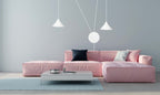 Hanglamp gepoedercoat staal Abramo, Scandinavisch, wit, met 2 fittingen E27, verstelbare hoogte