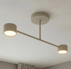 Plafondlamp gepoedercoat staal modern Halo beige 60 cm, 2 fittingen voor woonkamer, slaapkamer of eetruimte