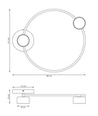 Plafondlamp gepoedercoat staal Lucio minimalistisch zwart 48 x 41 cm, 2 lichtpunten met GX53-fitting